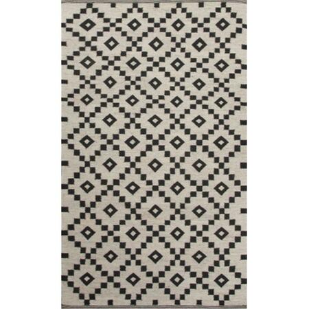 JAIPUR RUGS Flat-Weave Durable Wool Ivory-Black Rug - SCN01 RUG108825